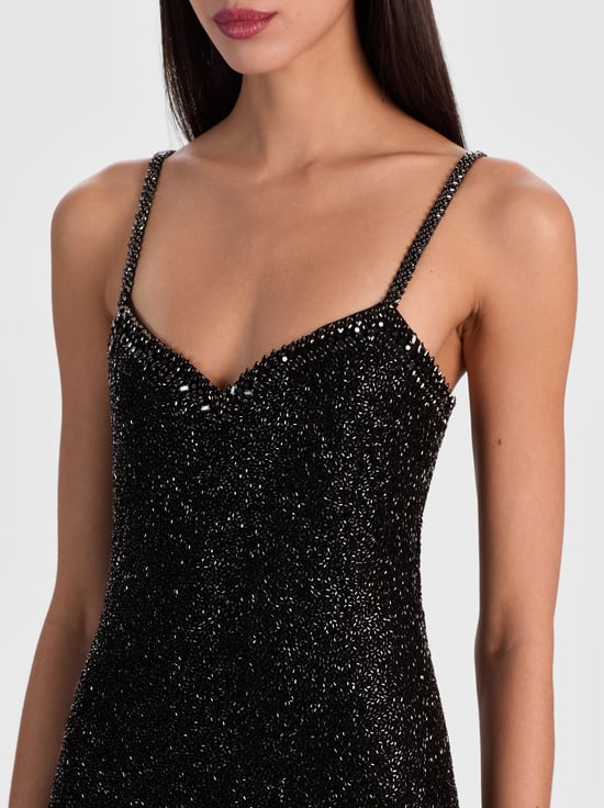 BLACK-NINA EMBELLISHED MAXI DRESS