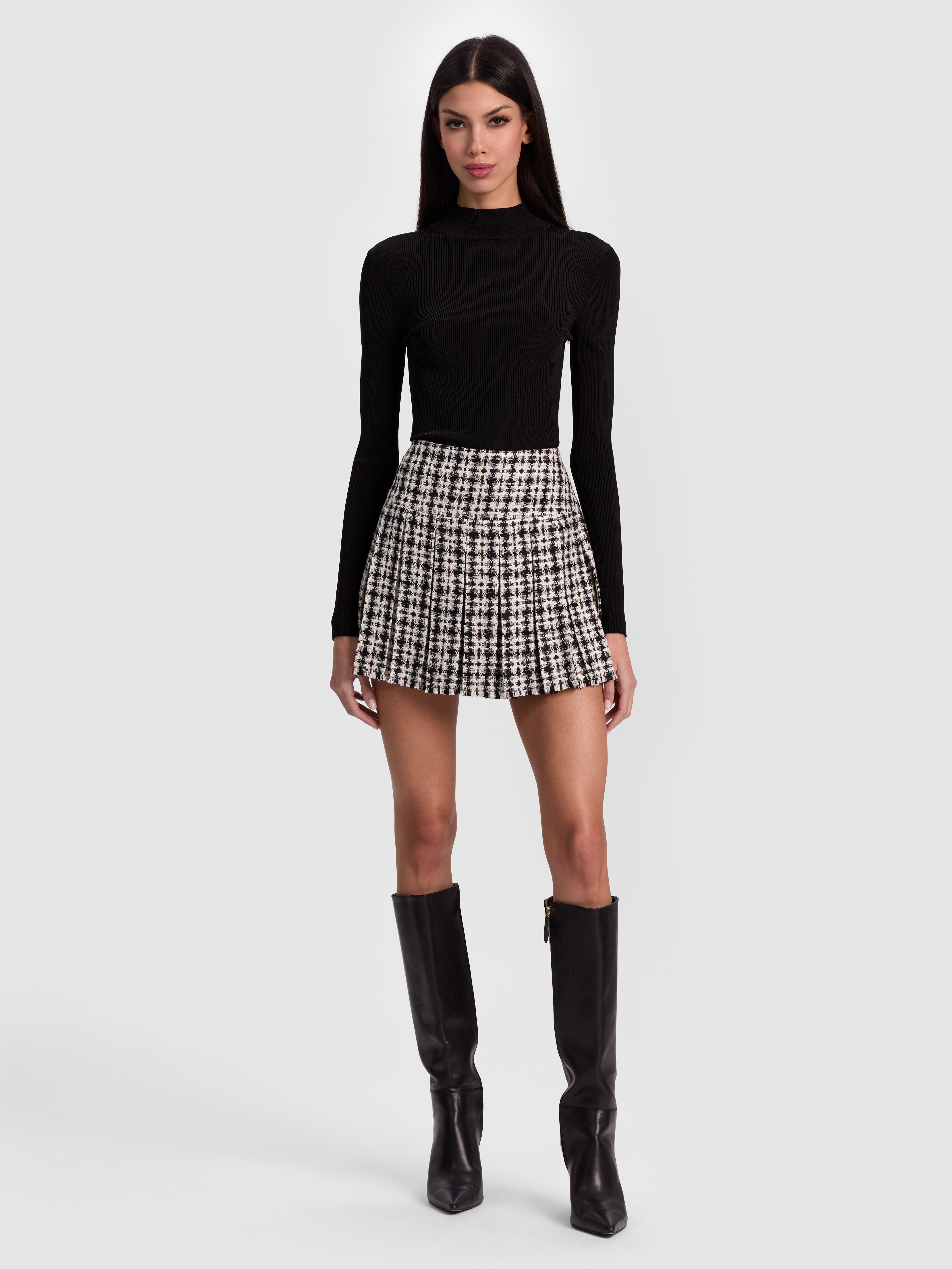 EMILIE TWEED MINI SKORT in COOL GIRL PLAID | ALICE + OLIVIA