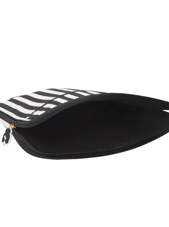 A+O X FABFITFUN LAPTOP SLEEVE - POSITANO STRIPE SM BLACK image 3 - Alice And Olivia