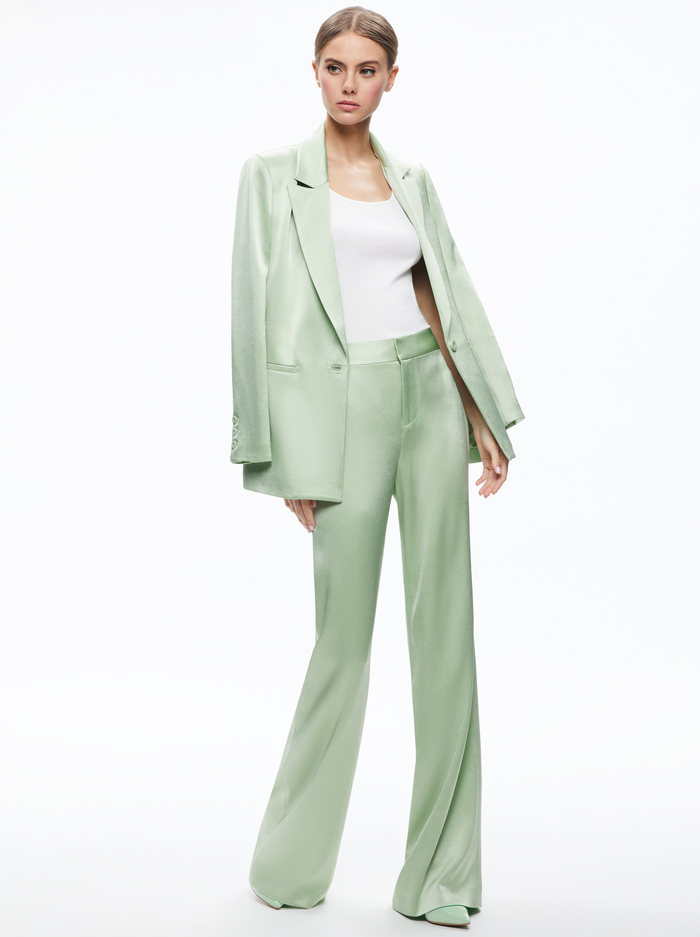 DEANNA HIGH WAISTED BOOTCUT PANT - GREEN TEA image 4 - Alice And Olivia