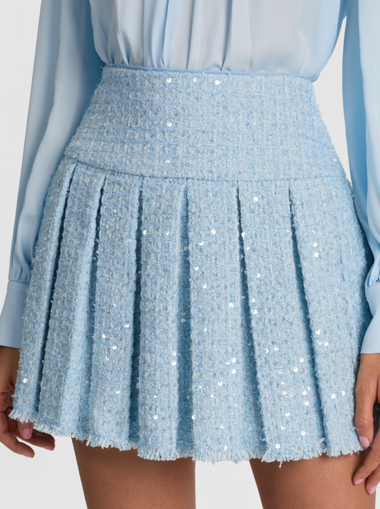 CAROLINA BLUE-EMILIE TWEED MINI SKIRT