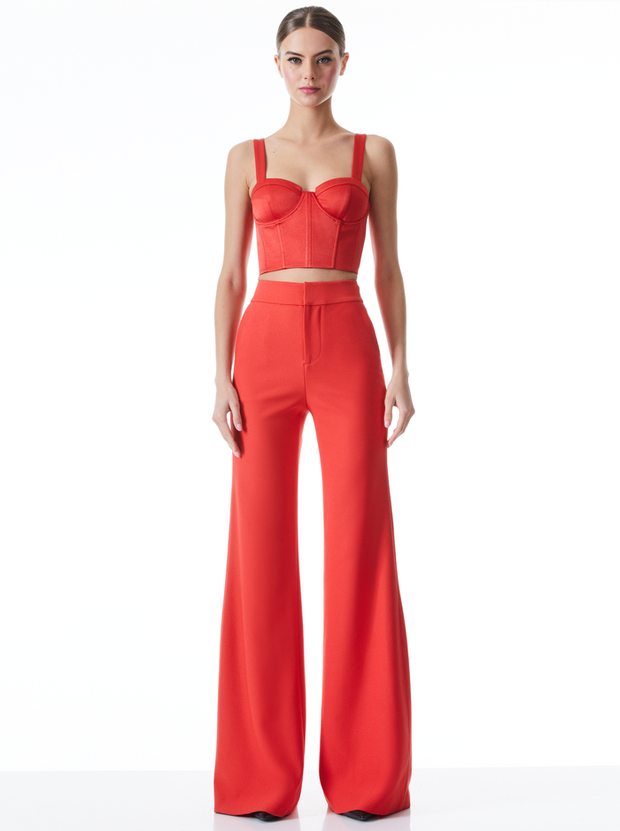 JEANNA BUSTIER CROPPED TOP - BRIGHT POPPY image 2 - Alice And Olivia