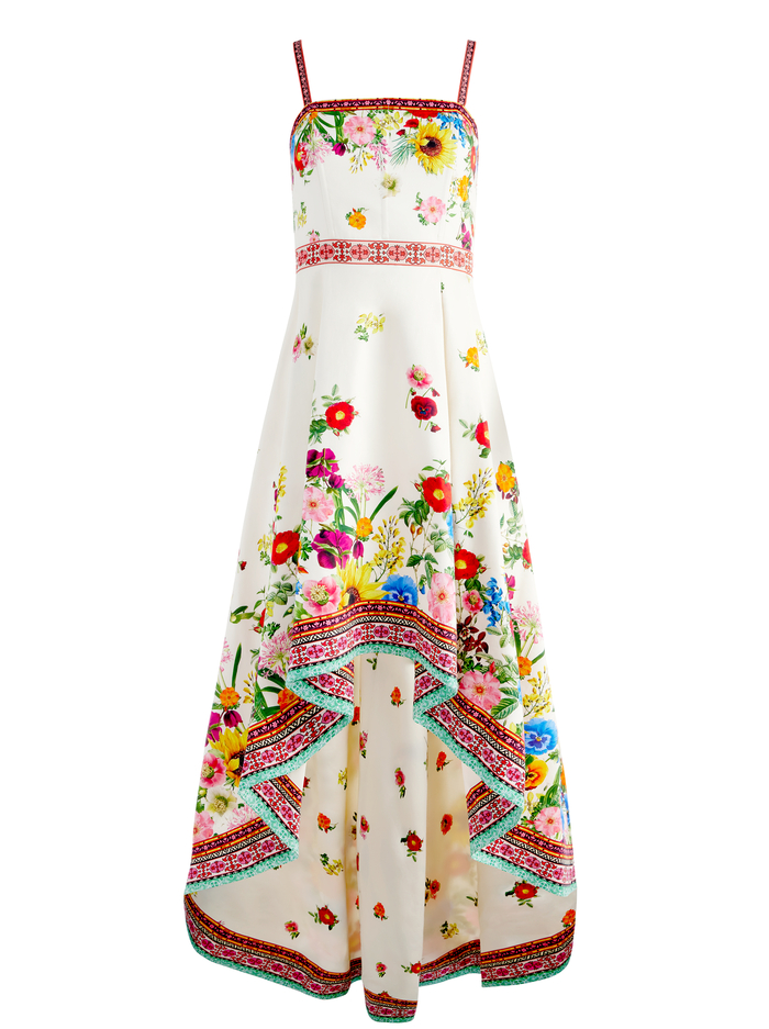 FLORENCE HIGH LOW GOWN - SUNDAY STROLL/MULTI image 5 - Alice And Olivia