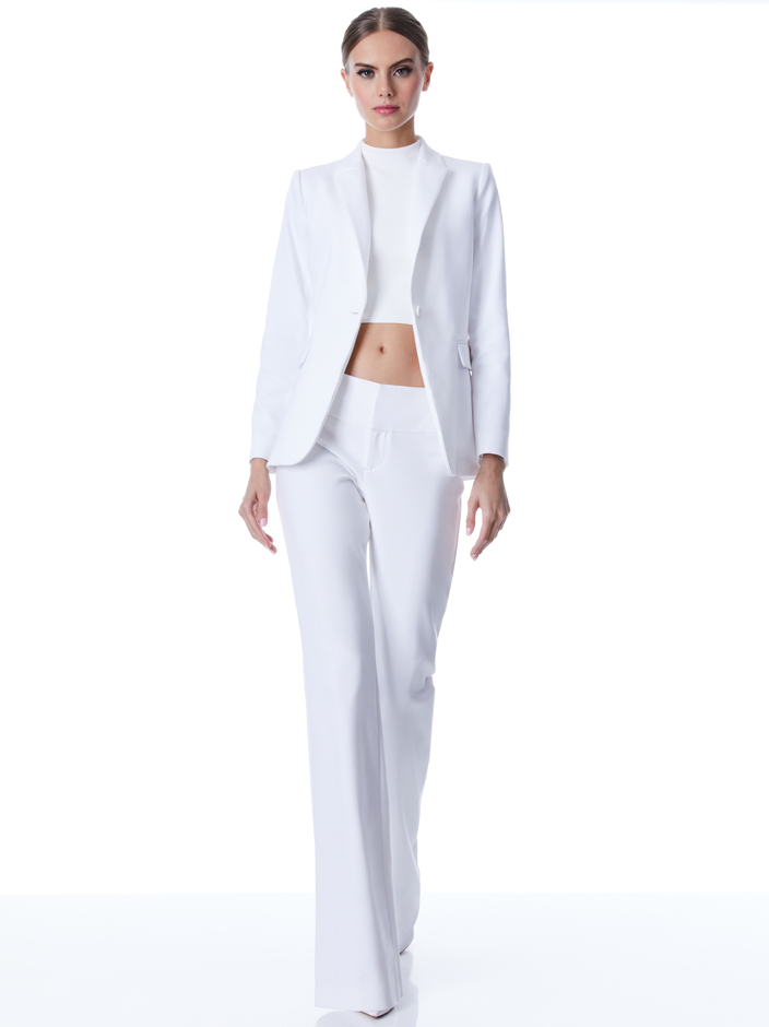 MACEY FITTED NOTCH COLLAR BLAZER + DONALD HIGH WAIST SHORT- WHITE - 