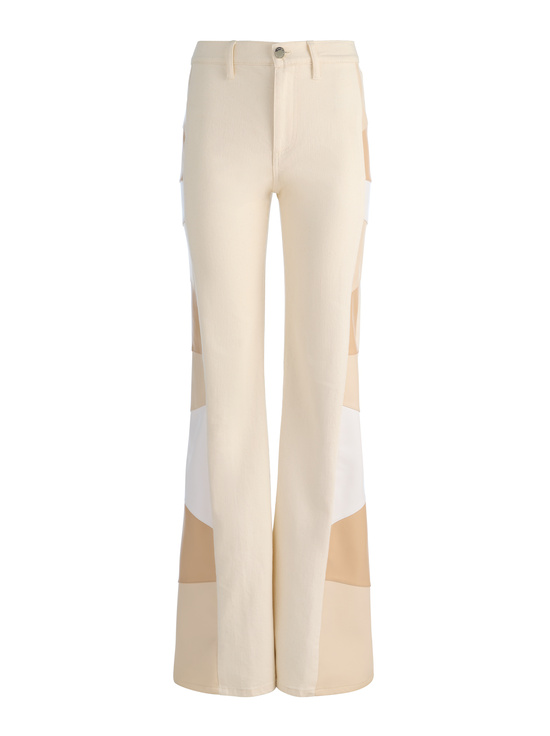 OFF WHITE/MULTI-BEAUTIFUL VEGAN PATCHWORK JEAN