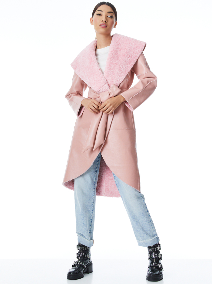 MEGAN VEGAN REVERSIBLE COAT - DUSTY PINK image 2 - Alice And Olivia