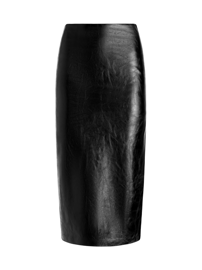 MAEVE VEGAN MIDI SKIRT - BLACK image 5 - Alice And Olivia