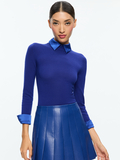 PORLA COLLARED SWEATER - ROYAL