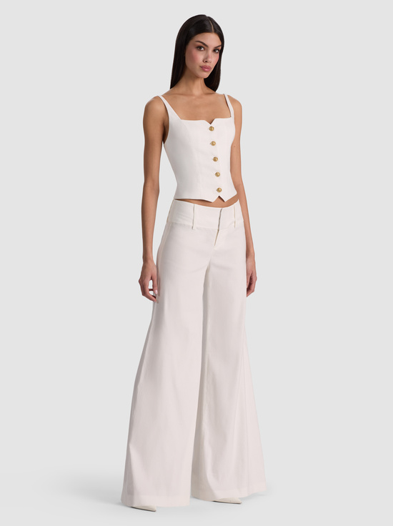 OFF WHITE-OLIVIA WIDE LEG LINEN PANT