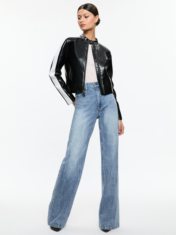 RICKIE VEGAN MOTO JACKET - BLACK image 4 - Alice And Olivia