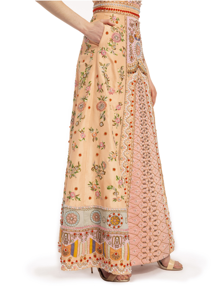 NIDIA HAND BEADED GOWN - PEACH MULTI image 4 - ALICE + OLIVIA
