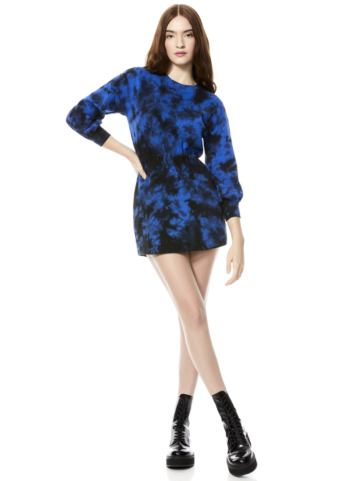 HEEDA TIE DYE MINI DRESS - NAVY/BLACK image 4 - ALICE + OLIVIA