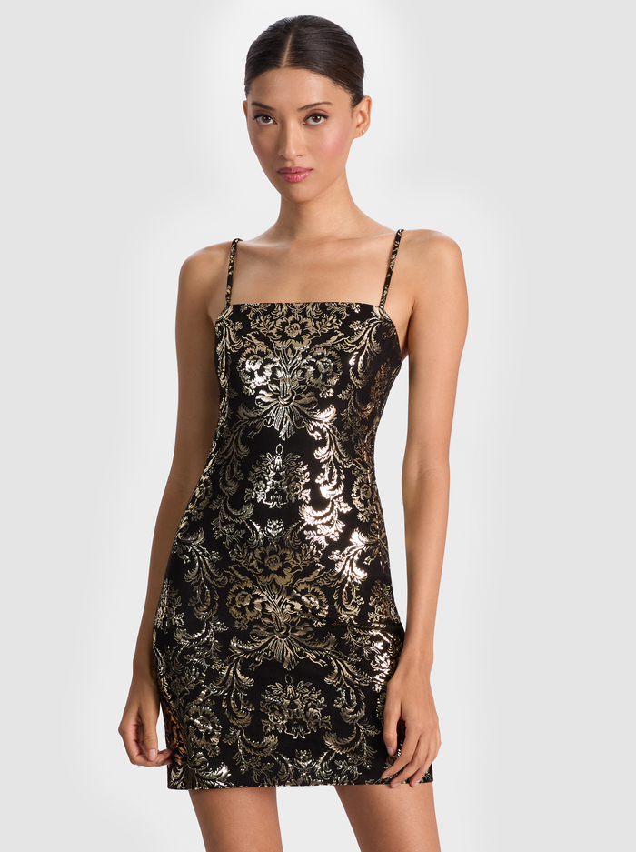 FIFI MINI DRESS - MOONLIT ROCOCO BLACK image 3 - Alice And Olivia