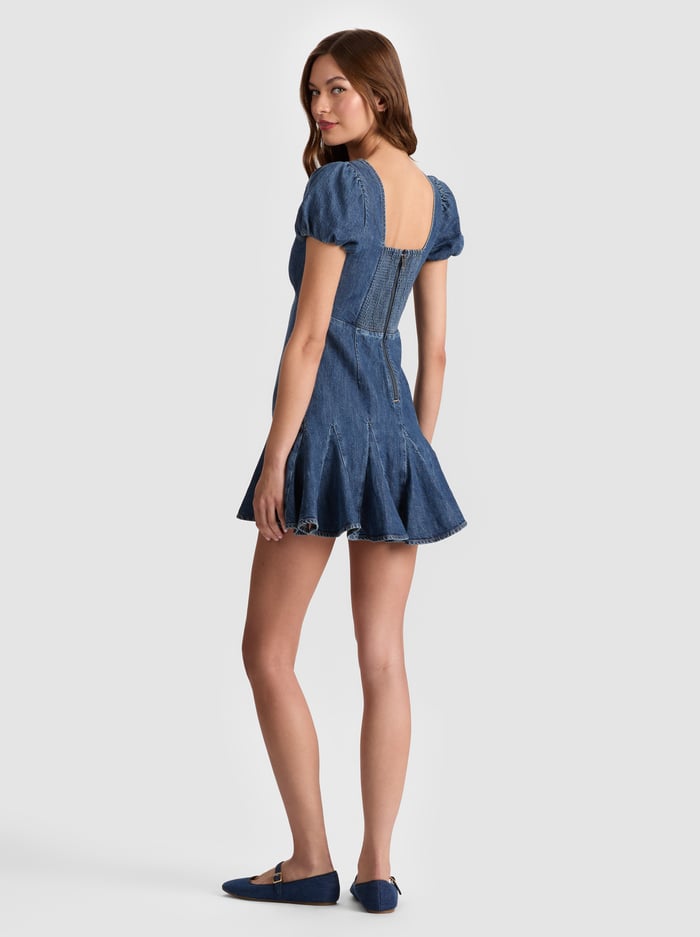 FARA DENIM MINI DRESS - CAMBRIA VINTAGE image 2 - Alice And Olivia
