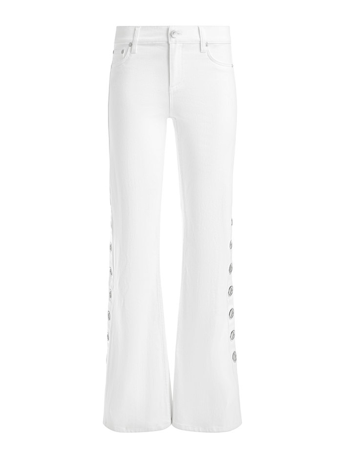 JENNY LOW RISE SIDE GROMMET JEAN - OFF WHITE image 5 - Alice And Olivia
