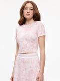 CINDY PICKLEBALL CROPPED TEE - VIGNETTE SHELL PINK
