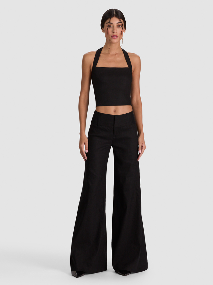 FIONA LINEN HALTER TOP - BLACK image 1 - ALICE + OLIVIA