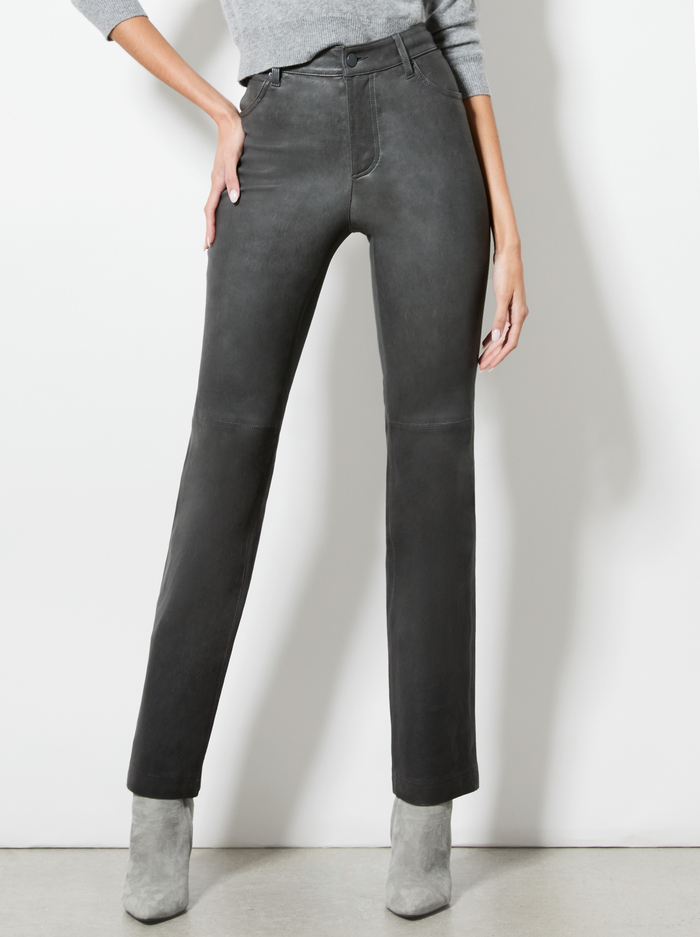 AMAZING LEATHER PANT - CHARCOAL - Alice And Olivia