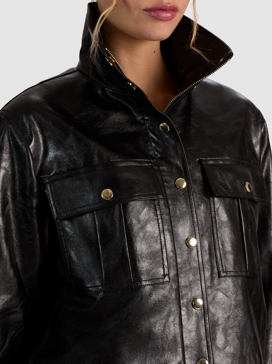 BLACK-JAMES VEGAN FUNNEL NECK PARKA
