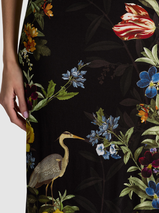 DESERT SPRIGS BLACK-DELORA STRAPLESS MIDI DRESS