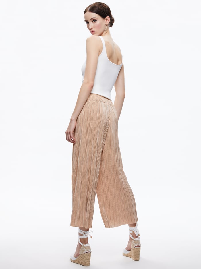 BENNY ELASTIC WAISTBAND ANKLE PANT - ALMOND image 1 - Alice And Olivia