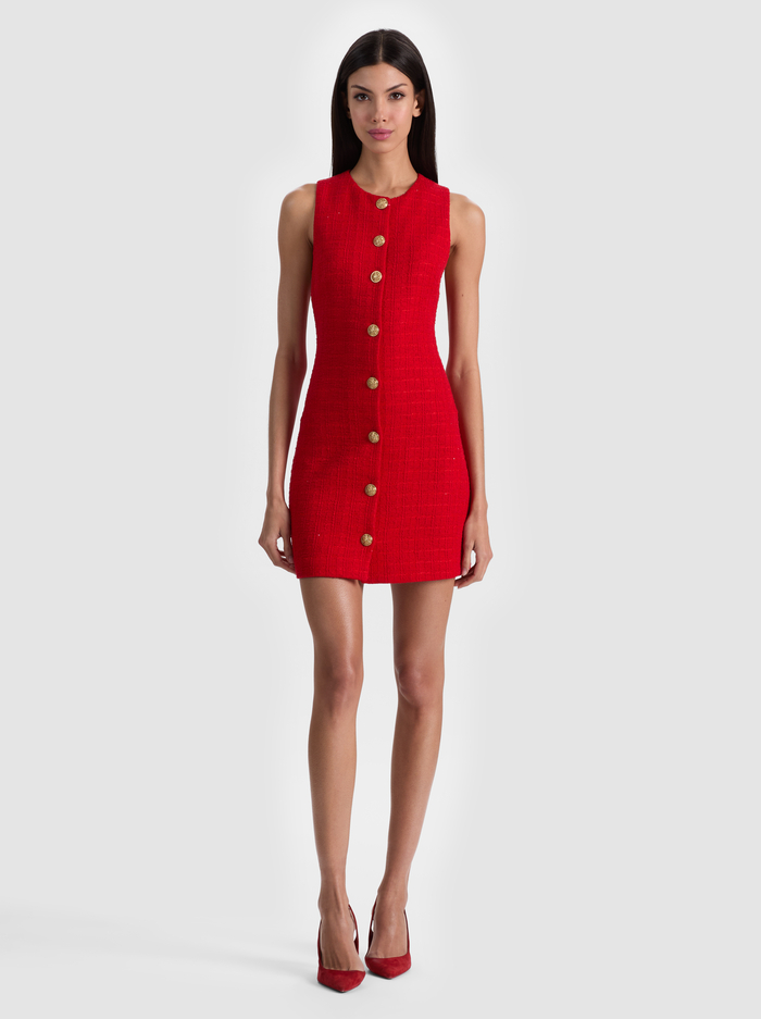 CADE MINI DRESS - CHILI PEPPER - ALICE + OLIVIA