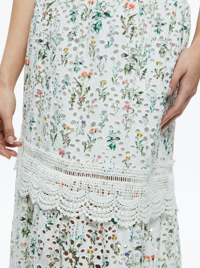REISE EMBROIDERED TIERED MAXI SKIRT - GEORGIA FLORAL image 3 - Alice And Olivia