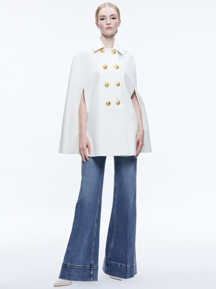 REYNALDA DOUBLE BREASTED CAPE - ECRU image 2 - Alice And Olivia
