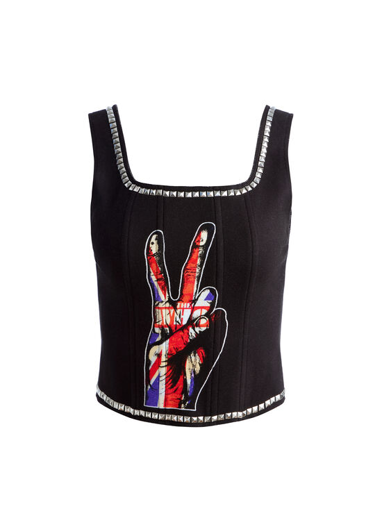 BLACK MULTI-BRESLIN BAND TEE CORSET