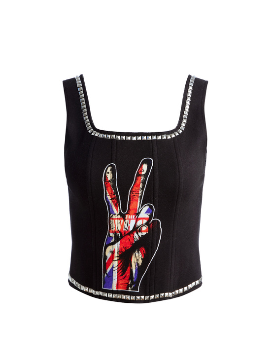 BLACK MULTI-BRESLIN BAND TEE CORSET