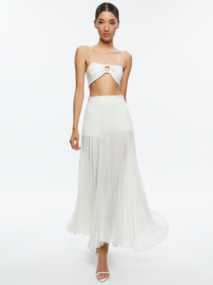 ESSIE VEGAN LEATHER BRA TOP - OFF WHITE image 1 - Alice And Olivia
