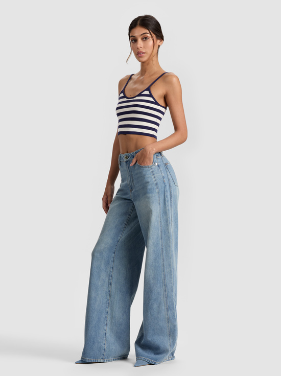 INDIGO/SOFT WHITE-MAUDE STRIPED BRALETTE