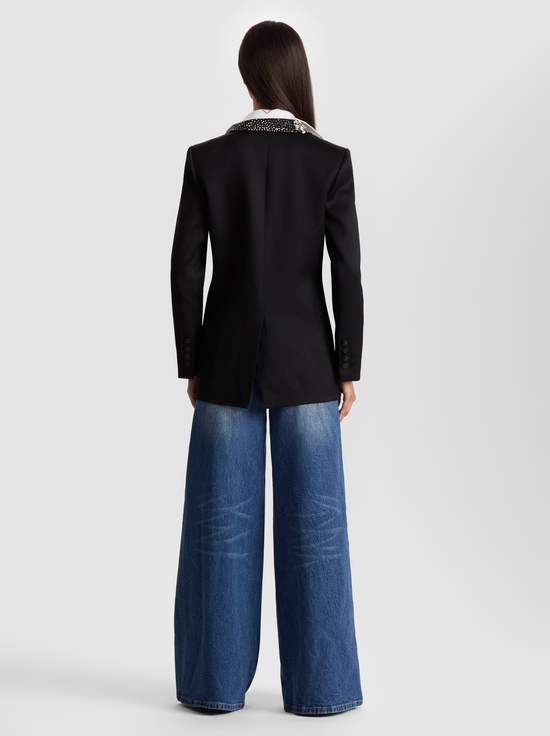 BLACK-ELNA EMBELLISHED BLAZER
