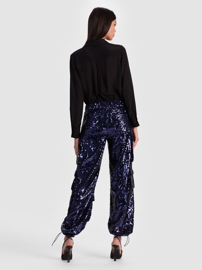 OLYMPIA SEQUIN CARGO PANT - MIDNIGHT BLUE image 3 - Alice And Olivia