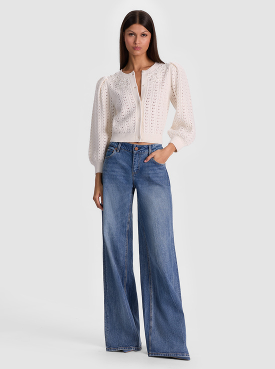 SOFT WHITE-DORIS EMBELLISHED CARDIGAN