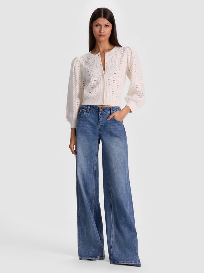 DORIS EMBELLISHED CARDIGAN - SOFT WHITE image 1 - Alice And Olivia