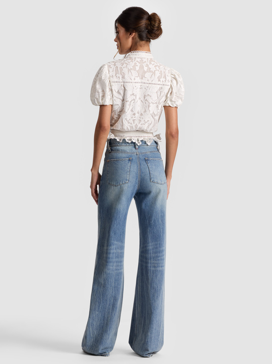 OFF WHITE-LORYN EMBROIDERED BLOUSE