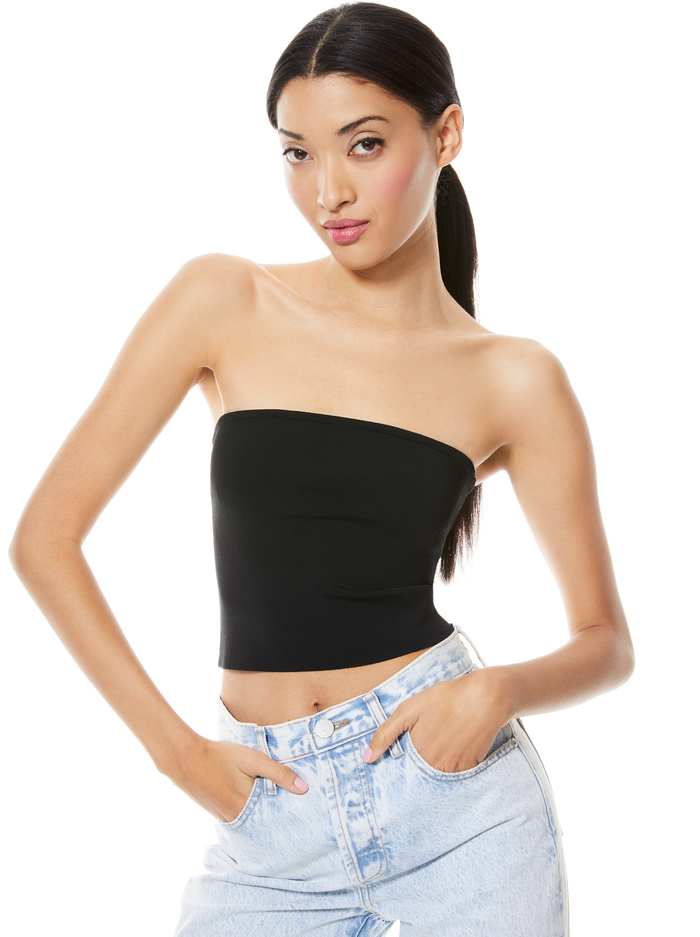 ALISON CROPPED TUBE TOP - BLACK - Alice And Olivia