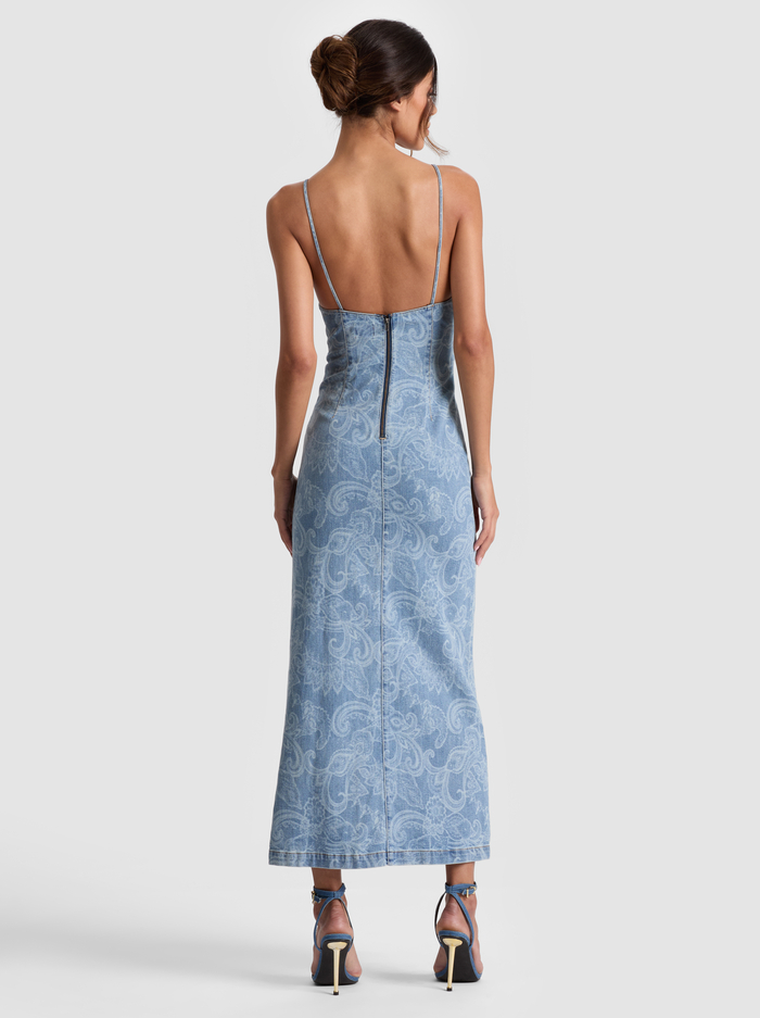 JULIETTA DENIM MIDI DRESS - LASER PAISLEY image 2 - Alice And Olivia