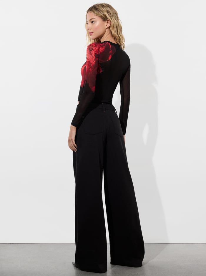 DELAINA MESH TOP - PEONY PETALS BRIGHT RUBY image 2 - Alice And Olivia