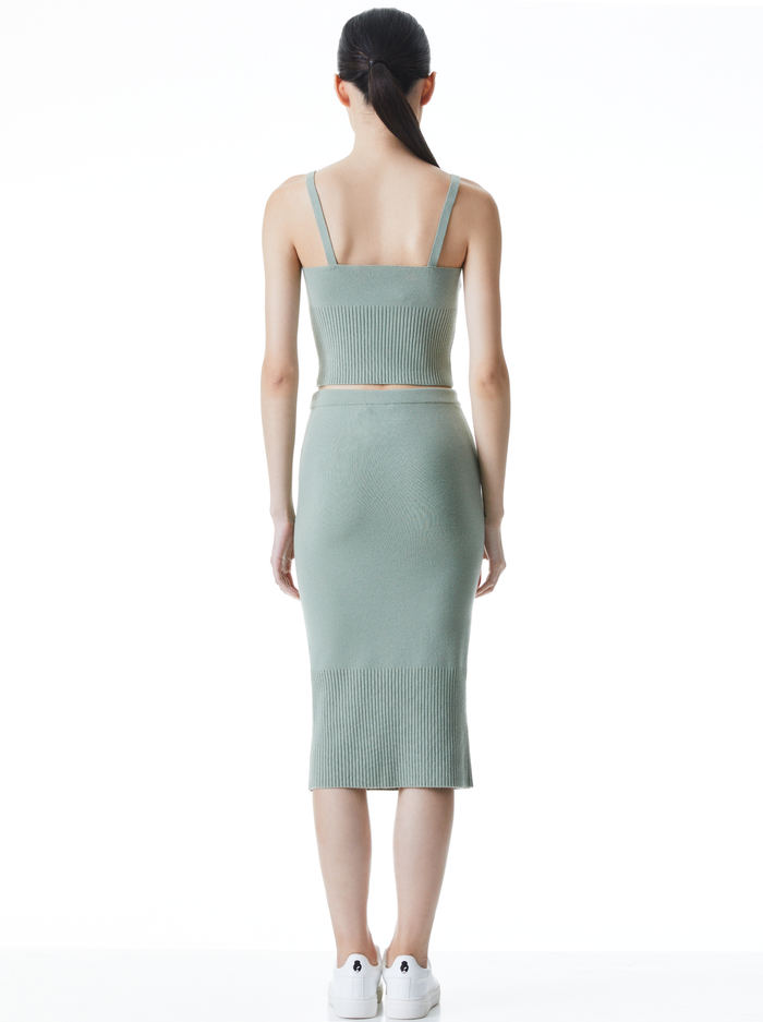 LEO FITTED MIDI SKIRT - SAGE image 1 - Alice And Olivia