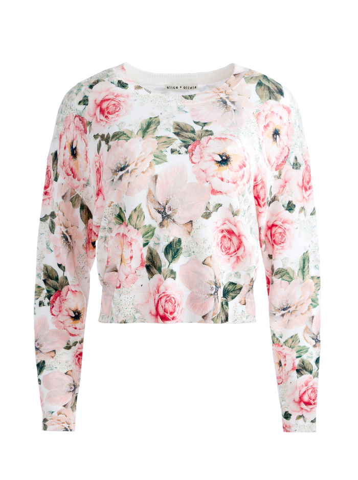 GLEESON PRINTED FLORAL PULLOVER - MORNINGSIDE FLORAL WHITE image 5 - Alice And Olivia
