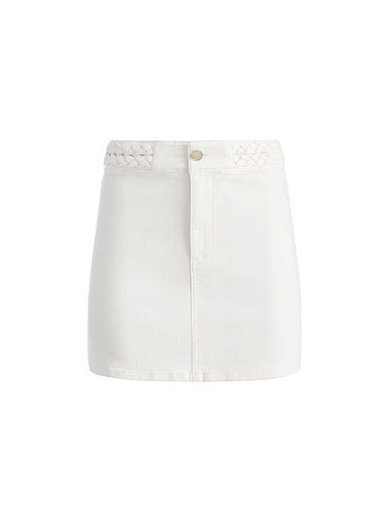 OFF WHITE-KARI DENIM MINI SKIRT