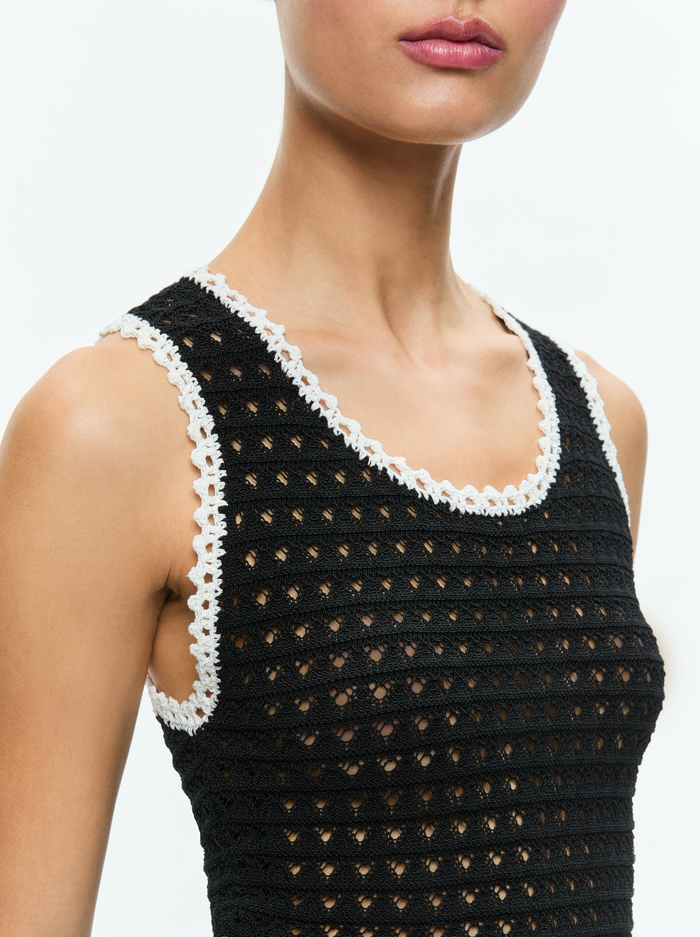 KAMILA TANK - BLACK/VANILLA image 3 - Alice And Olivia