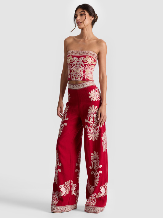 SERENADE DARK CHERRY-ATHENA EMBROIDERED PANT