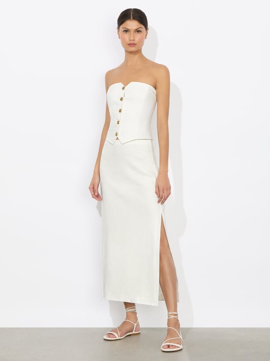 OFF WHITE-MAEVE LINEN SLIP SKIRT
