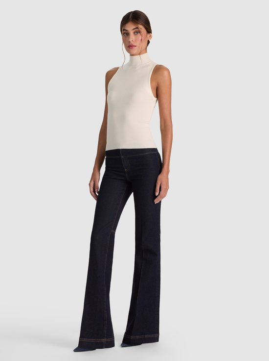 ECRU-DARCEY WOOL SLEEVELESS TURTLENECK
