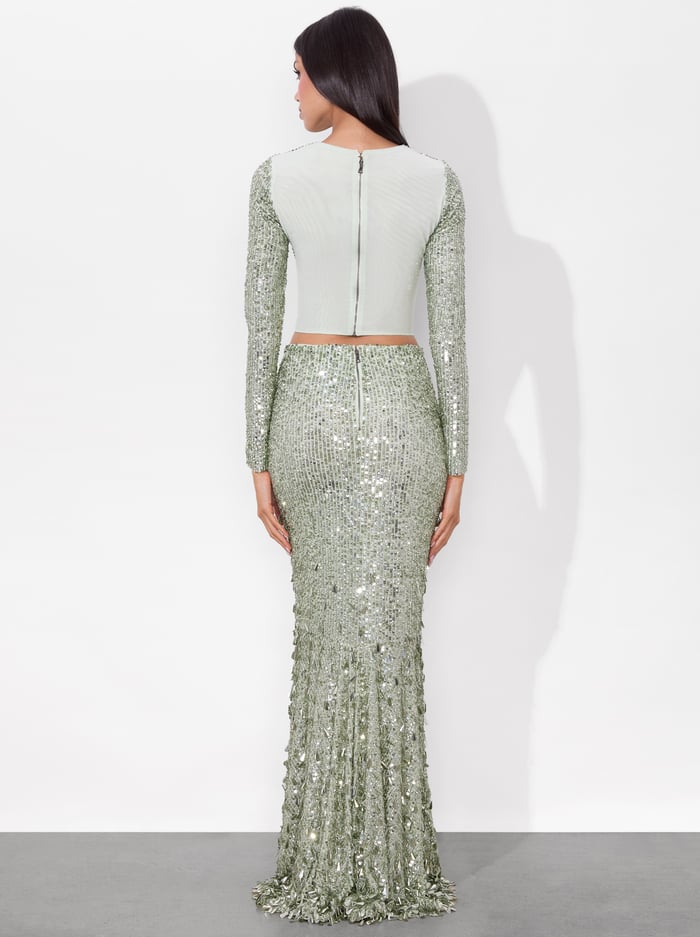 CHARITY SEQUIN GOWN SKIRT - SEA SPRAY image 3 - Alice And Olivia