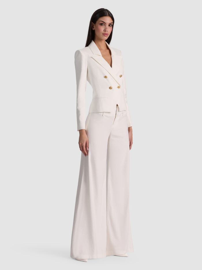 SABLE LINEN CROPPED BLAZER - OFF WHITE image 4 - ALICE + OLIVIA