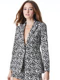 MACEY FITTED BLAZER - BLACK/WHITE